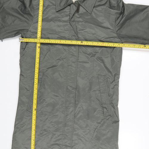 QS Clothing Women’s Grey Long Rain Coat Size M Water Resistant