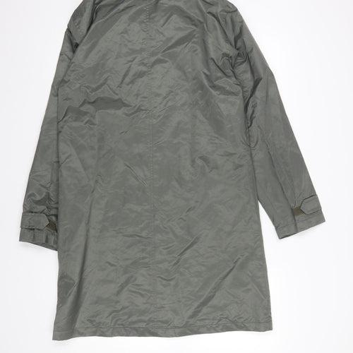 QS Clothing Women’s Grey Long Rain Coat Size M Water Resistant