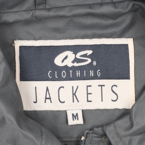 QS Clothing Women’s Grey Long Rain Coat Size M Water Resistant