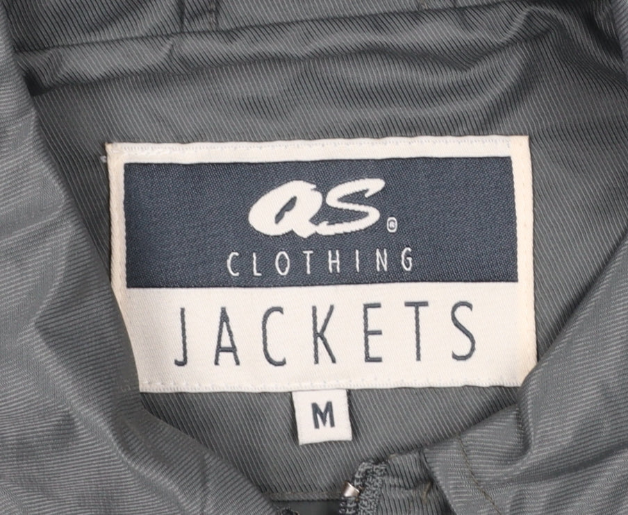 QS Clothing Women’s Grey Long Rain Coat Size M Water Resistant
