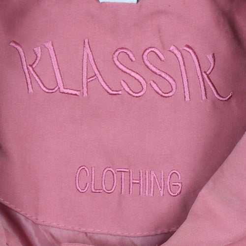 Klassik Women Pink Size 12 Mid-Length Button Coat Polyester Nylon