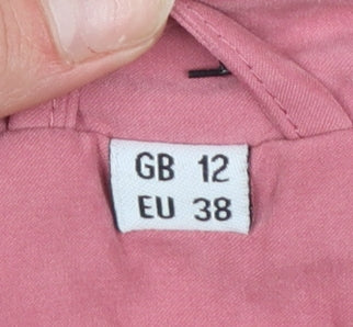 Klassik Women Pink Size 12 Mid-Length Button Coat Polyester Nylon