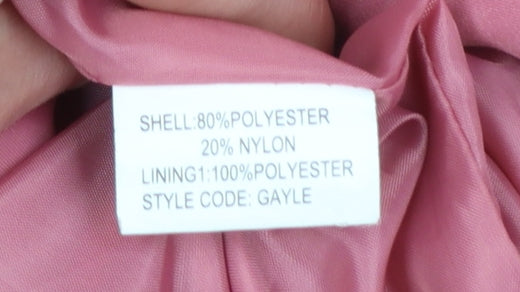 Klassik Women Pink Size 12 Mid-Length Button Coat Polyester Nylon