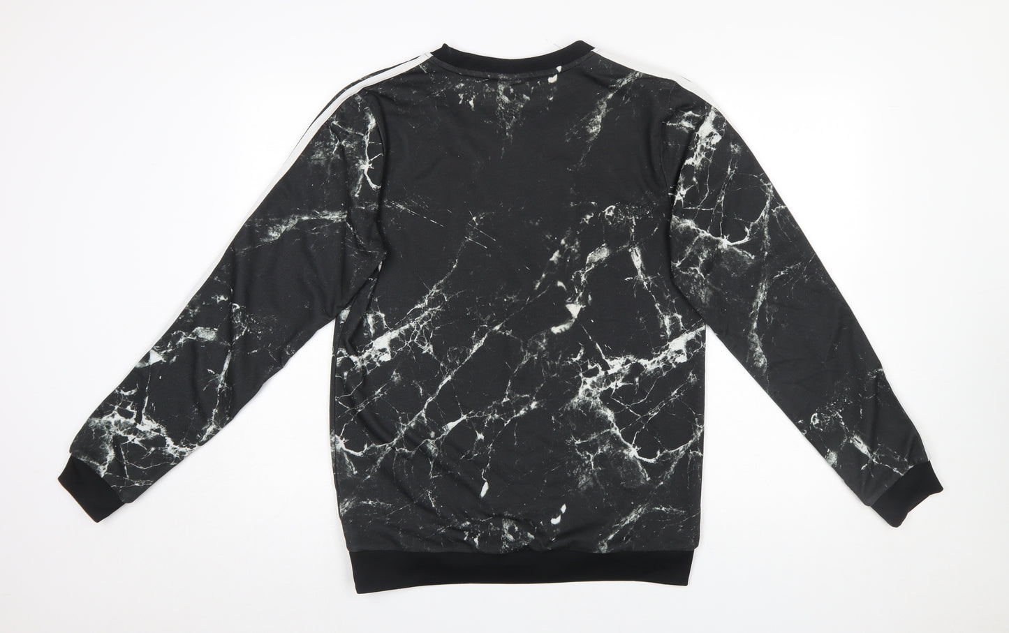 adidas Neo Men’s Black Marble Sweatshirt Size M Crew Neck Pullover