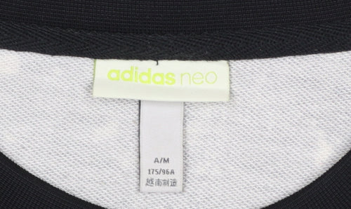 adidas Neo Men’s Black Marble Sweatshirt Size M Crew Neck Pullover