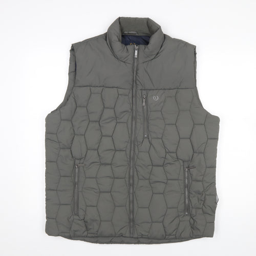 Lincoln Men's Grey Quilted Puffer Waistcoat L Winter Casual