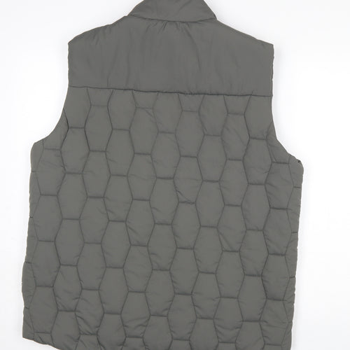 Lincoln Men's Grey Quilted Puffer Waistcoat L Winter Casual