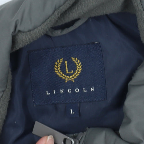 Lincoln Men's Grey Quilted Puffer Waistcoat L Winter Casual