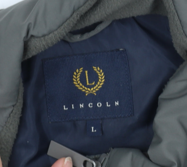 Lincoln Men's Grey Quilted Puffer Waistcoat L Winter Casual