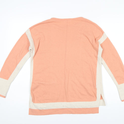 White Stuff Women's Pink Merino Wool Blend Crew Neck Jumper Size 12
