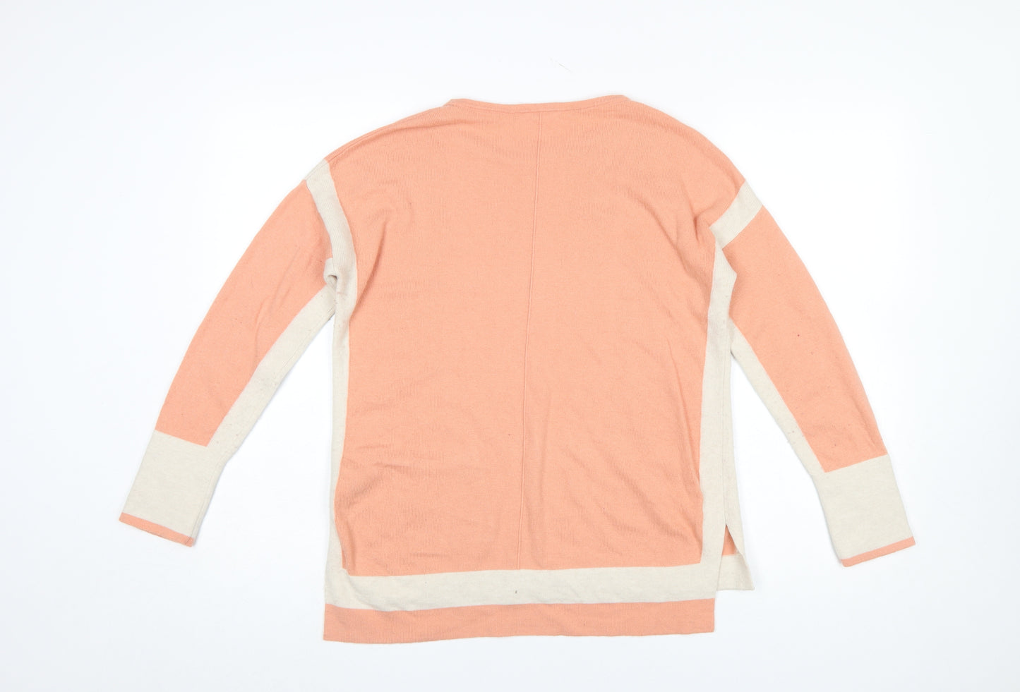 White Stuff Women's Pink Merino Wool Blend Crew Neck Jumper Size 12