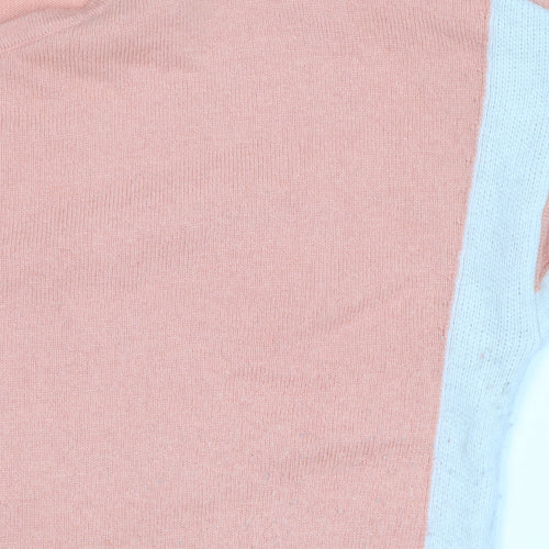 White Stuff Women's Pink Merino Wool Blend Crew Neck Jumper Size 12