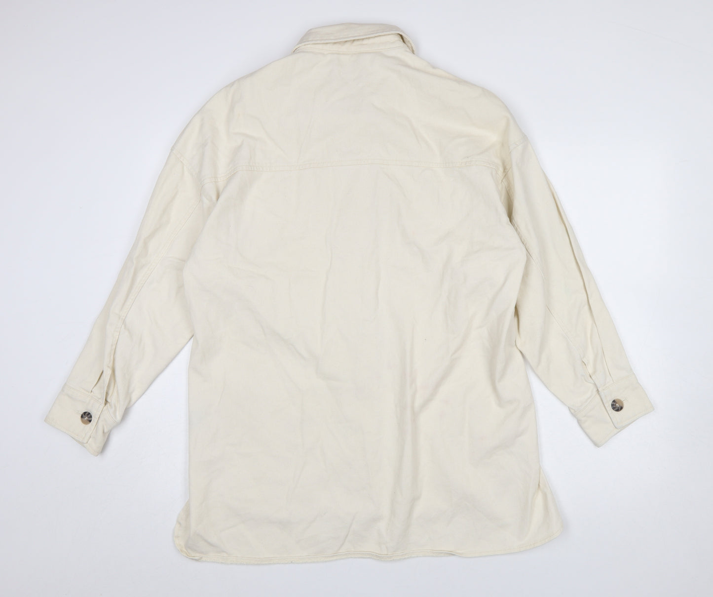 George Women’s Ivory Cotton Twill Button Jacket Size S 8-10