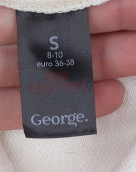 George Women’s Ivory Cotton Twill Button Jacket Size S 8-10