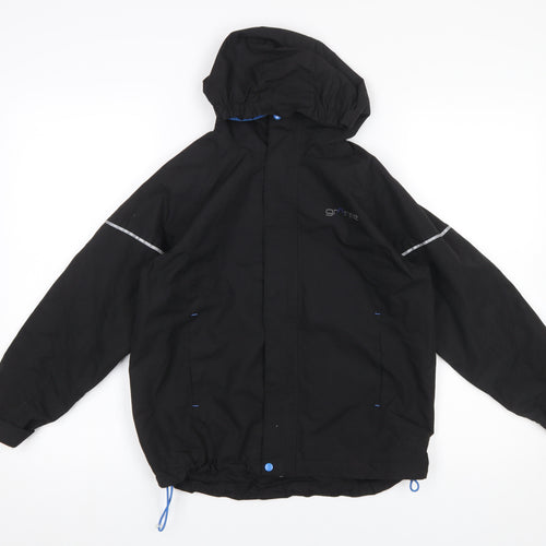 Granite Outdoors Boys Black Hooded Waterproof Rain Coat 9-10 Years