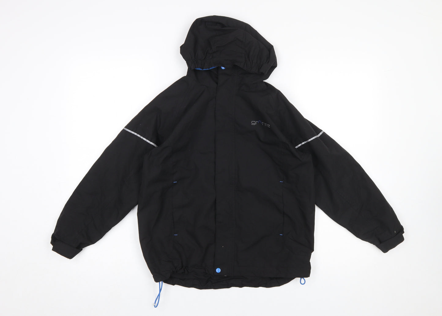Granite Outdoors Boys Black Hooded Waterproof Rain Coat 9-10 Years