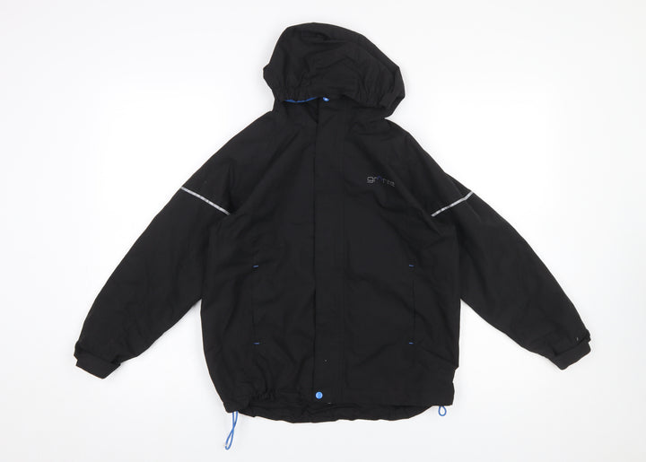 Granite Outdoors Boys Black Hooded Waterproof Rain Coat 9-10 Years