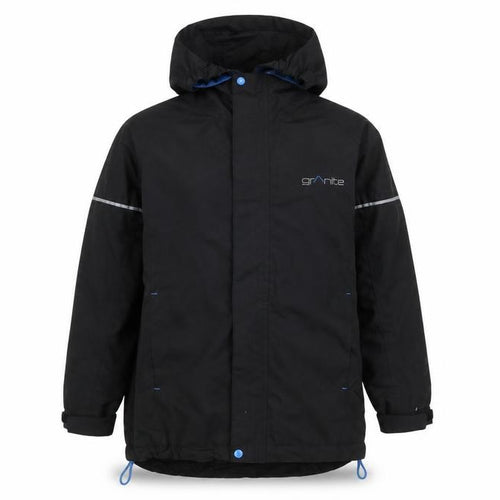 Granite Outdoors Boys Black Hooded Waterproof Rain Coat 9-10 Years