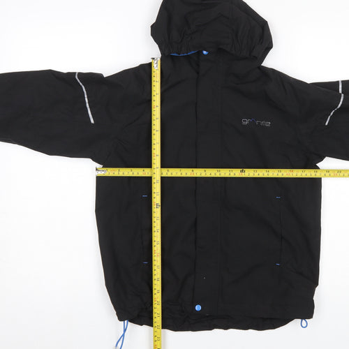 Granite Outdoors Boys Black Hooded Waterproof Rain Coat 9-10 Years