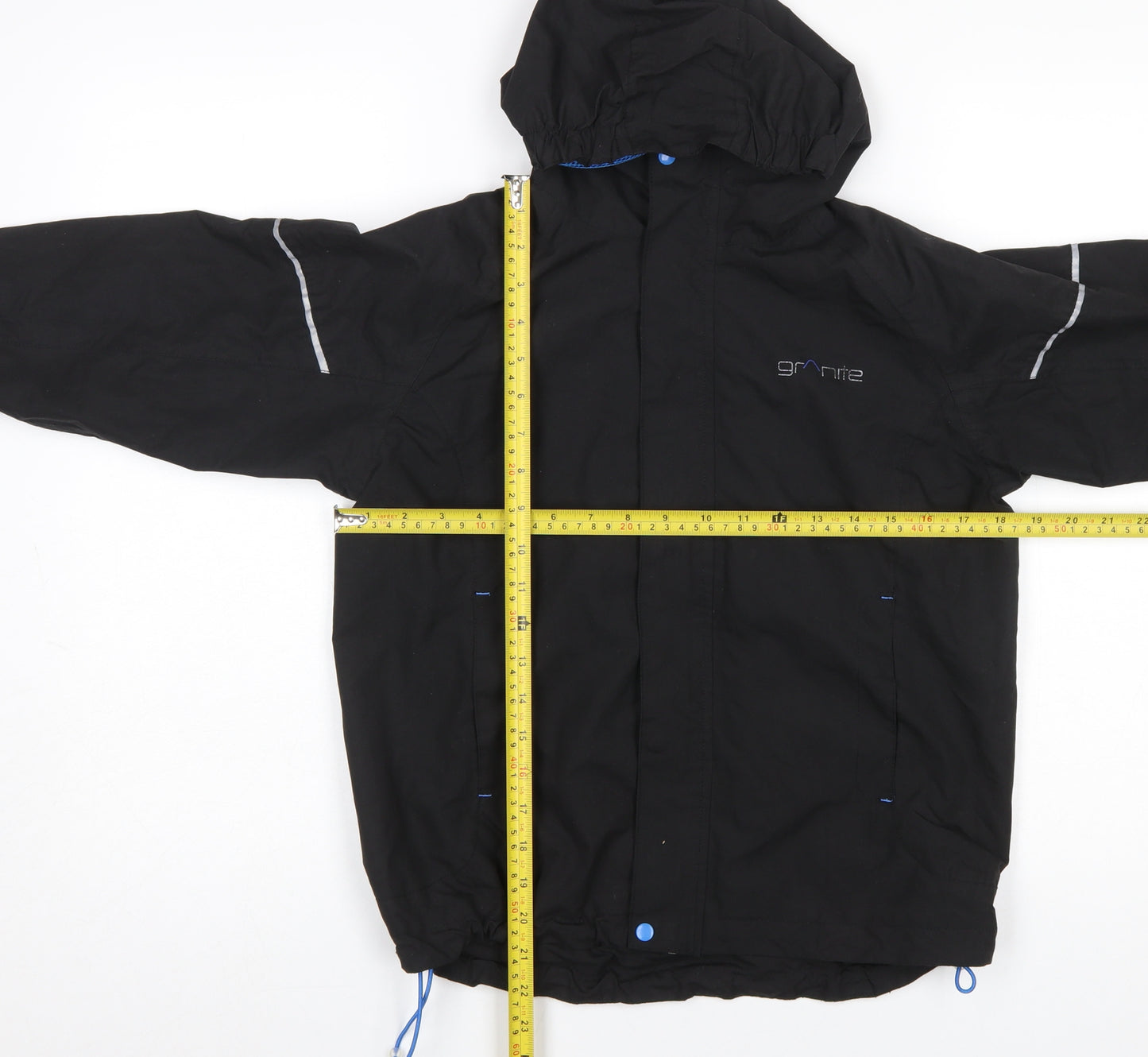 Granite Outdoors Boys Black Hooded Waterproof Rain Coat 9-10 Years