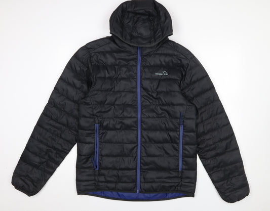 Freedom Trail Men's Black Hooded Puffer Jacket Size M