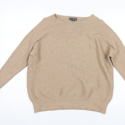 Primark Women’s Beige Ribbed Knit Jumper Size S 10/12 Crew Neck