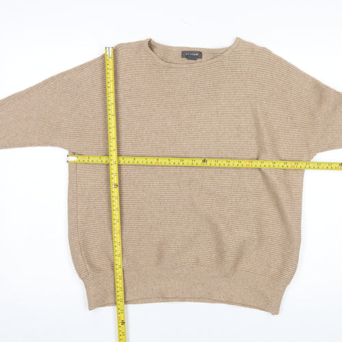 Primark Women’s Beige Ribbed Knit Jumper Size S 10/12 Crew Neck