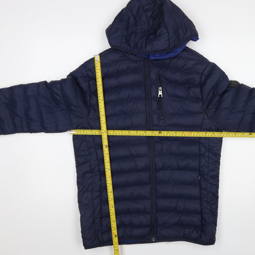 Tokyo Laundry Men's Blue Hooded Puffer Jacket Size M Casual Winter Coat