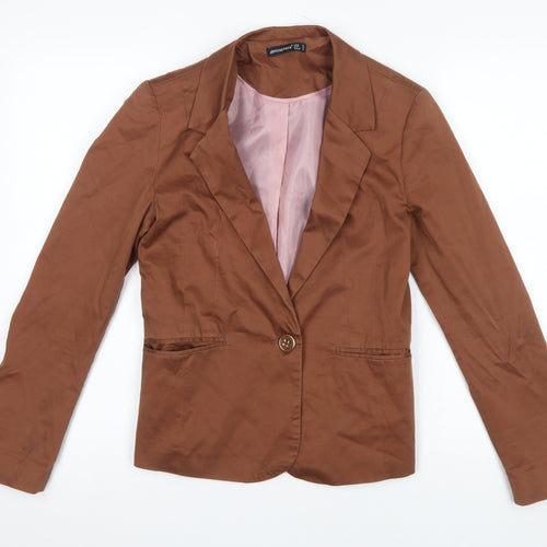 Atmosphere Women Brown Blazer Size 10 Slim Fit Single-Breasted Jacket