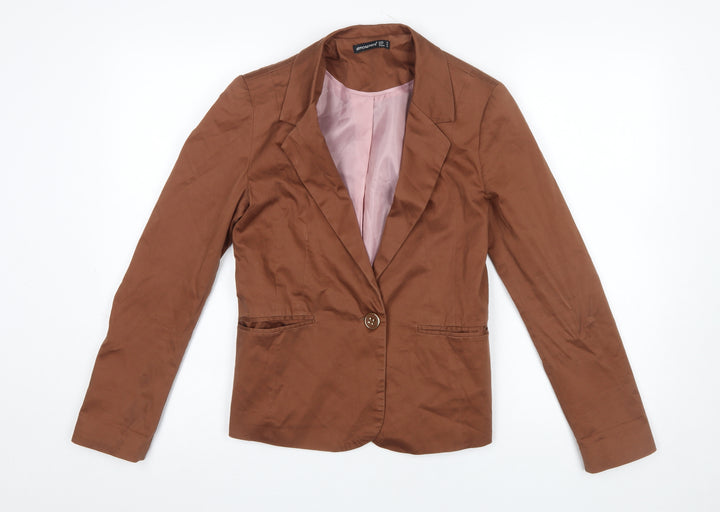 Atmosphere Women Brown Blazer Size 10 Slim Fit Single-Breasted Jacket