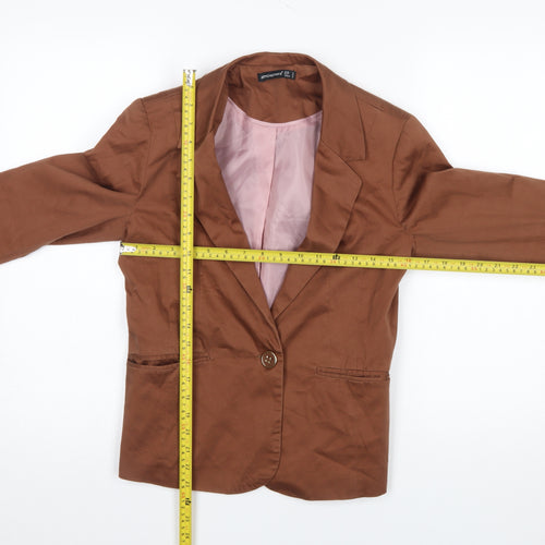 Atmosphere Women Brown Blazer Size 10 Slim Fit Single-Breasted Jacket