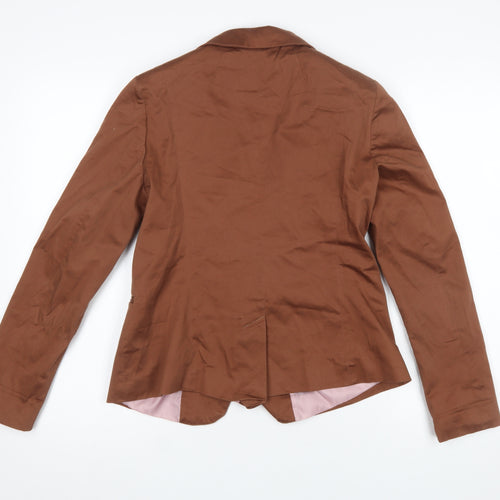 Atmosphere Women Brown Blazer Size 10 Slim Fit Single-Breasted Jacket
