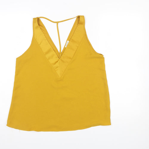 River Island Womens Yellow V-Neck Camisole Tank Top Size 12