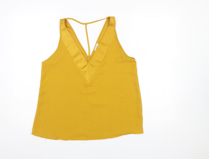 River Island Womens Yellow V-Neck Camisole Tank Top Size 12