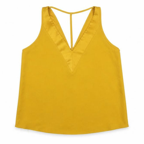 River Island Womens Yellow V-Neck Camisole Tank Top Size 12