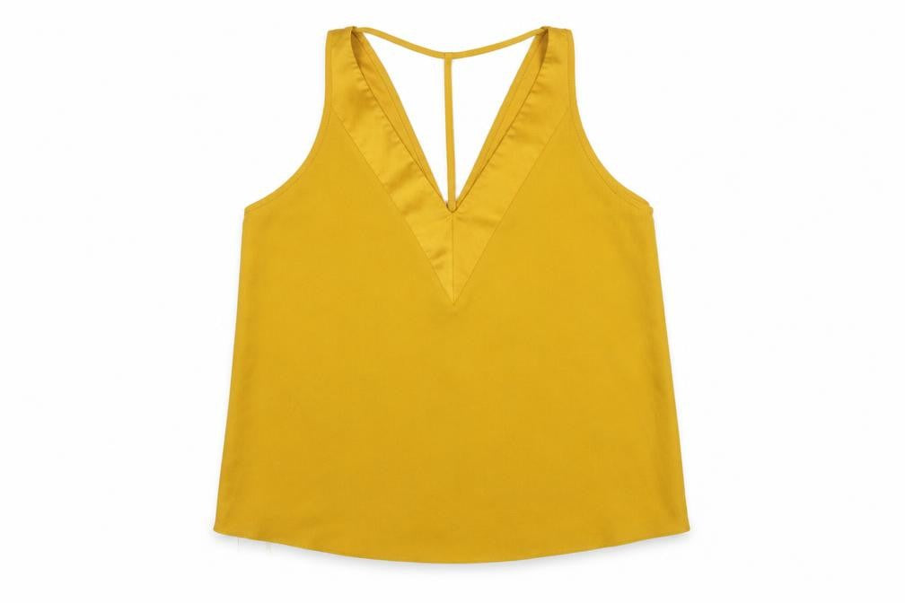 River Island Womens Yellow V-Neck Camisole Tank Top Size 12