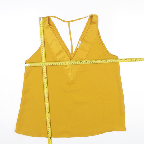 River Island Womens Yellow V-Neck Camisole Tank Top Size 12