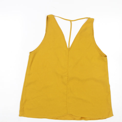 River Island Womens Yellow V-Neck Camisole Tank Top Size 12