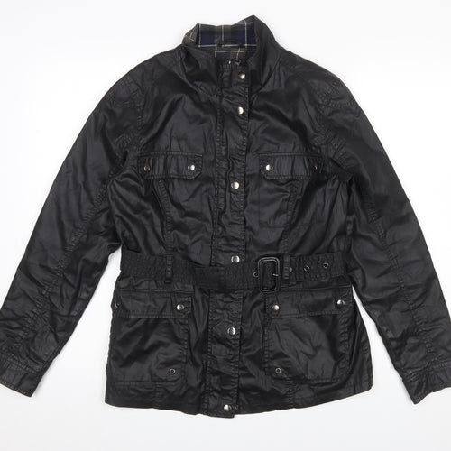 Atmosphere Women's Black Waxed Military Jacket Size 14