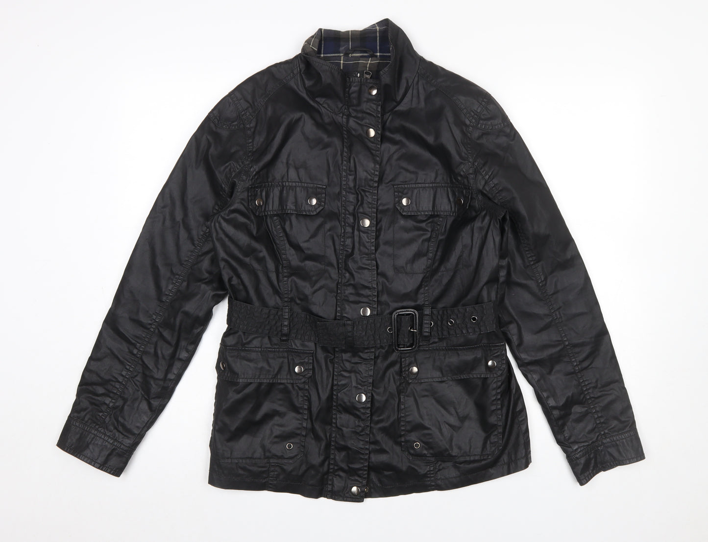 Atmosphere Women's Black Waxed Military Jacket Size 14