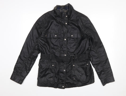 Atmosphere Women's Black Waxed Military Jacket Size 14