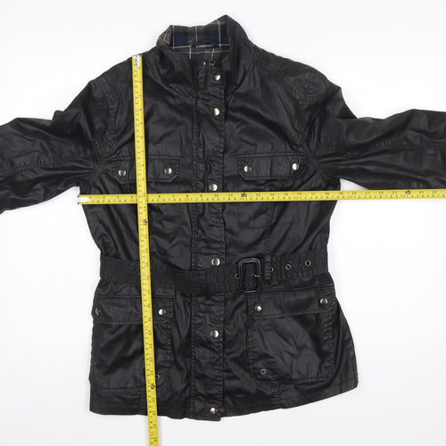 Atmosphere Women's Black Waxed Military Jacket Size 14