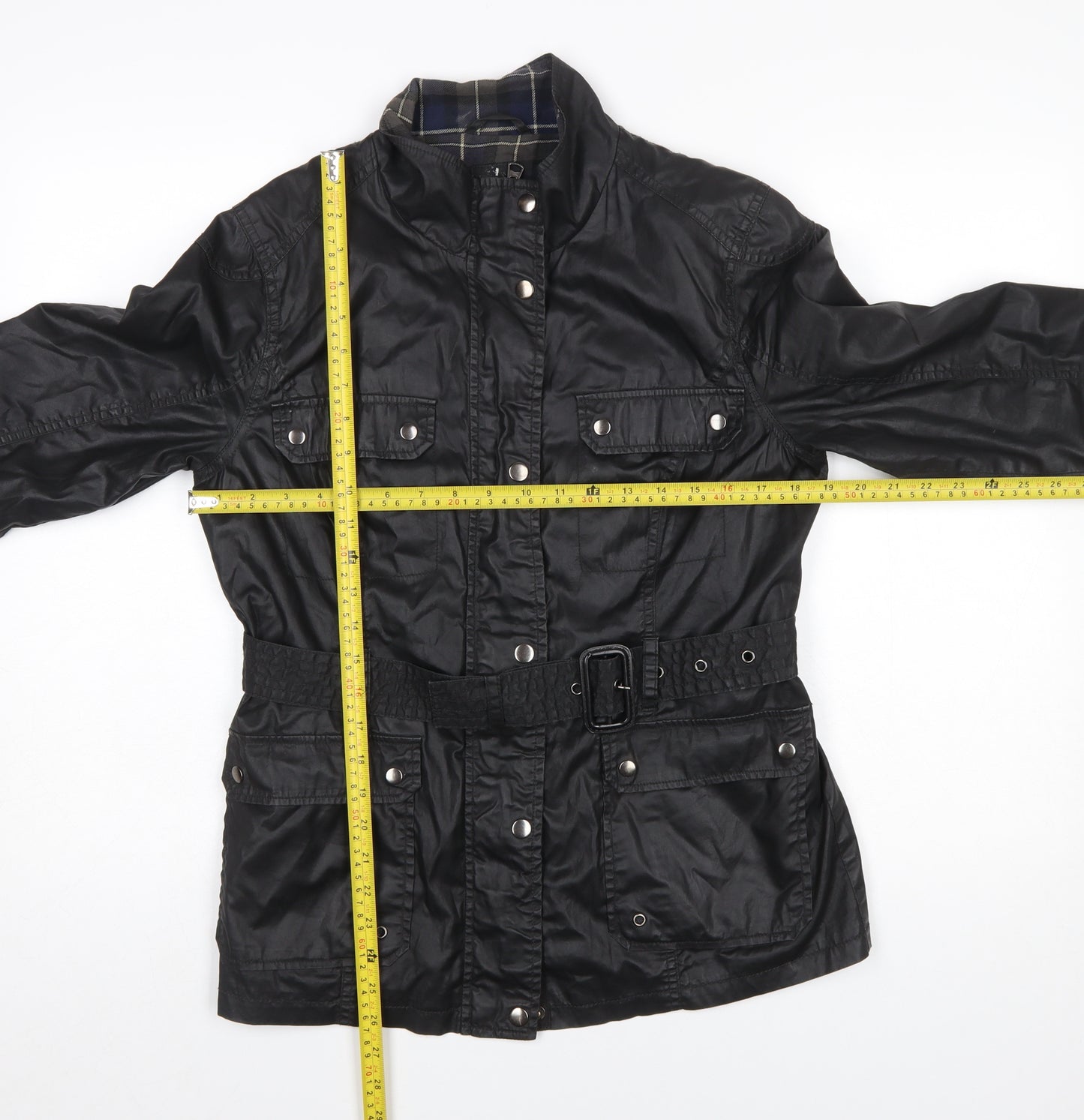 Atmosphere Women's Black Waxed Military Jacket Size 14