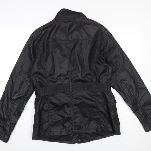 Atmosphere Women's Black Waxed Military Jacket Size 14