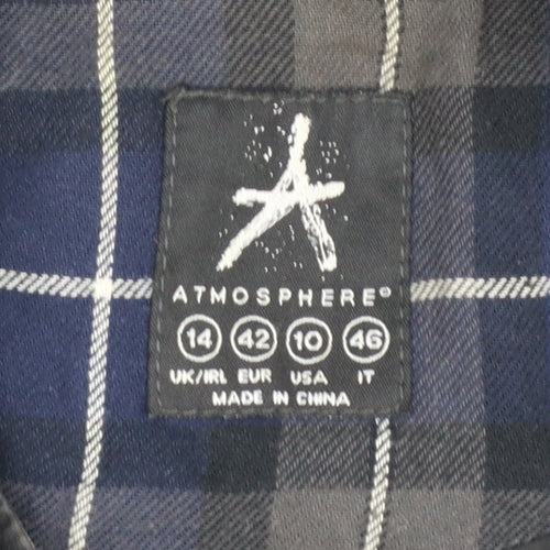 Atmosphere Women's Black Waxed Military Jacket Size 14