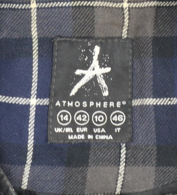 Atmosphere Women's Black Waxed Military Jacket Size 14