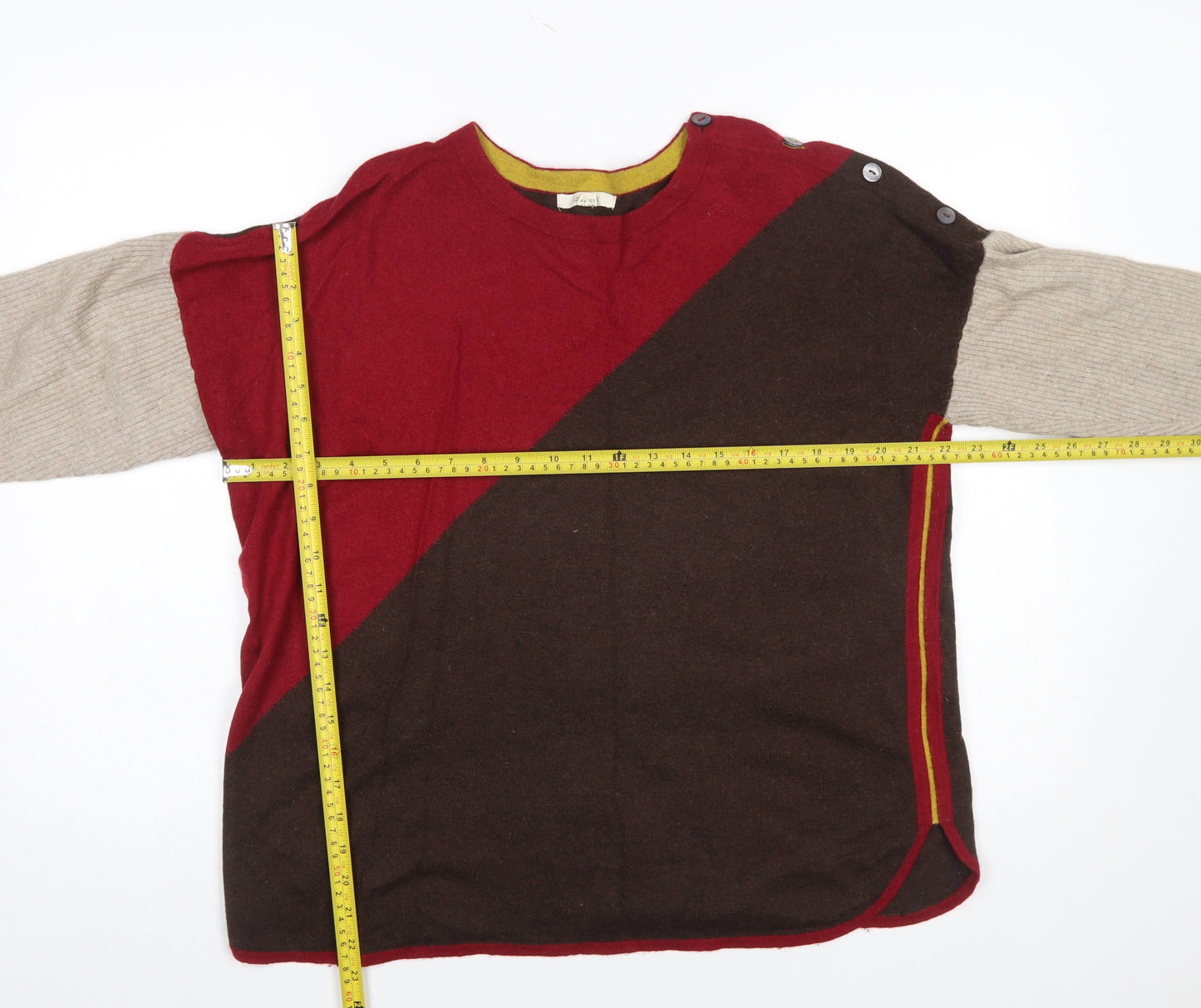 White Stuff Women’s Multicoloured Geometric Knit Jumper Size 16