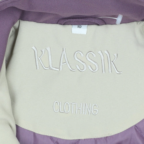 Klassik Clothing Women's Purple Hooded Parka Jacket Size 10