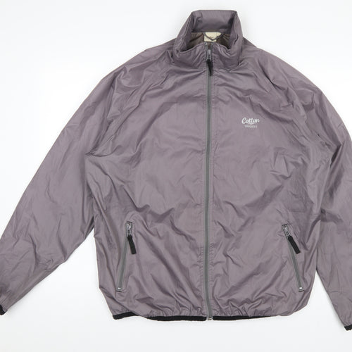 Cotton Traders Men’s Grey L Lightweight Windbreaker Jacket Lined Zip
