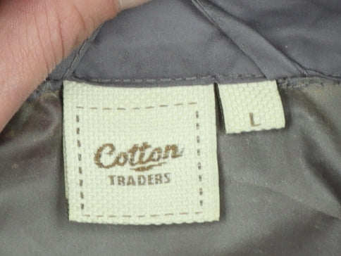 Cotton Traders Men’s Grey L Lightweight Windbreaker Jacket Lined Zip